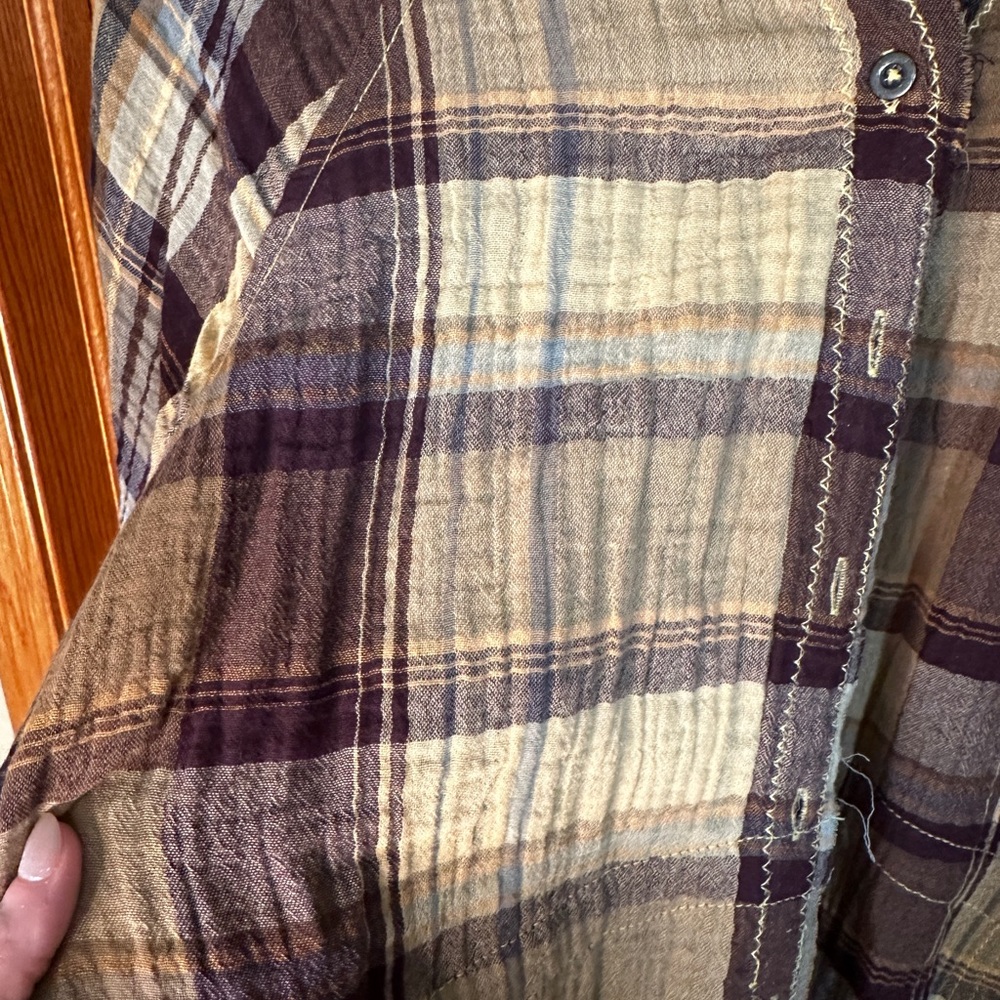 Free People Summer Daydream Spring Plaid Top in Buttercup - Picture 4 of 8